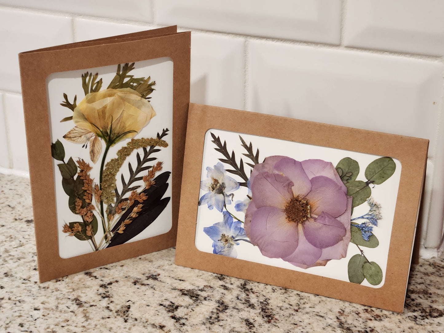Pressed Flower Cards - Pack of Three (Add-on)
